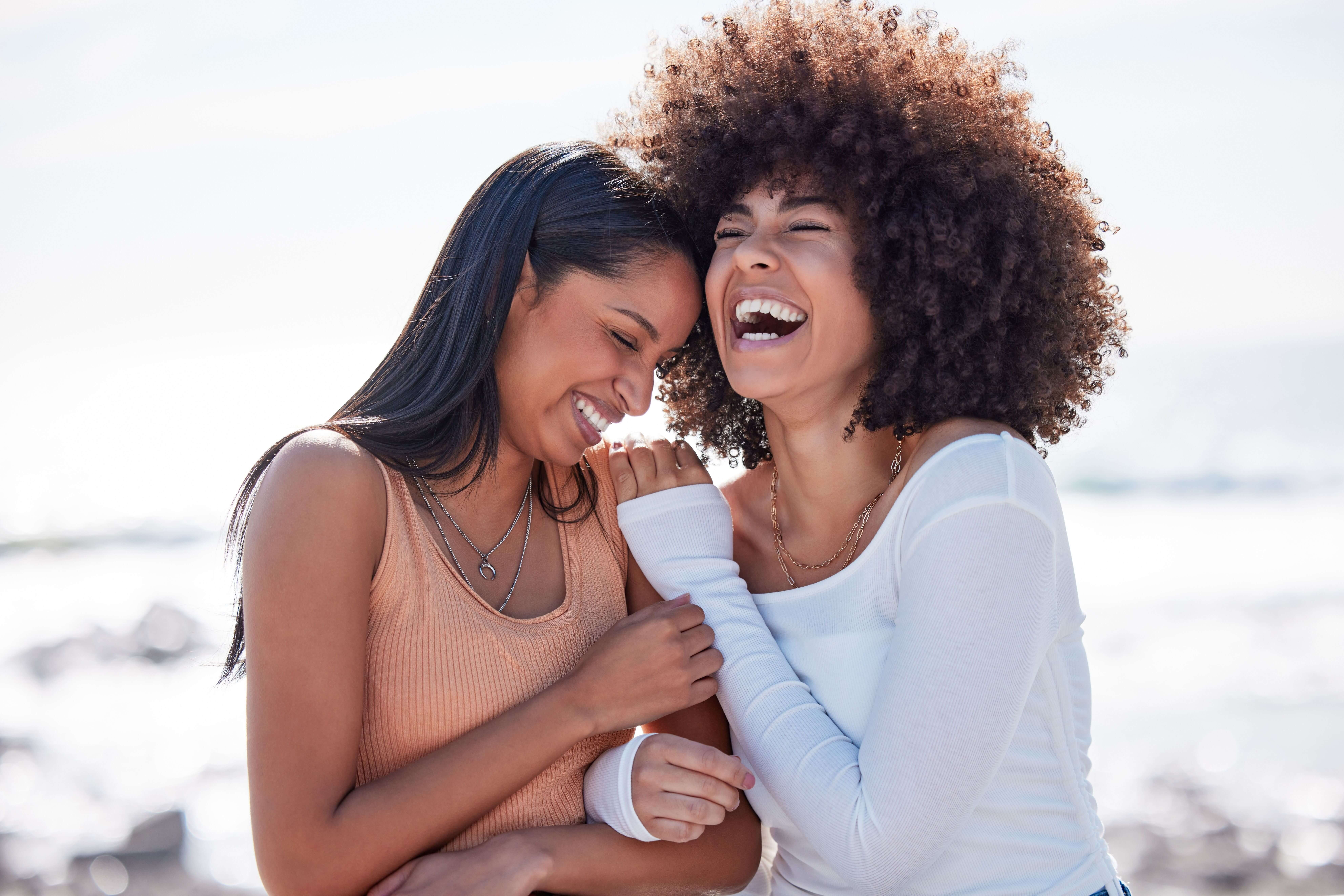 friends laughing outside on beach mental health clinical research trial in lake worth fl